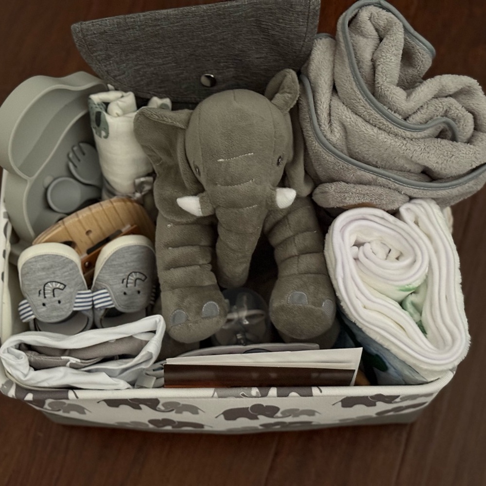 Elephant Themed Baby Shower Gift Basket